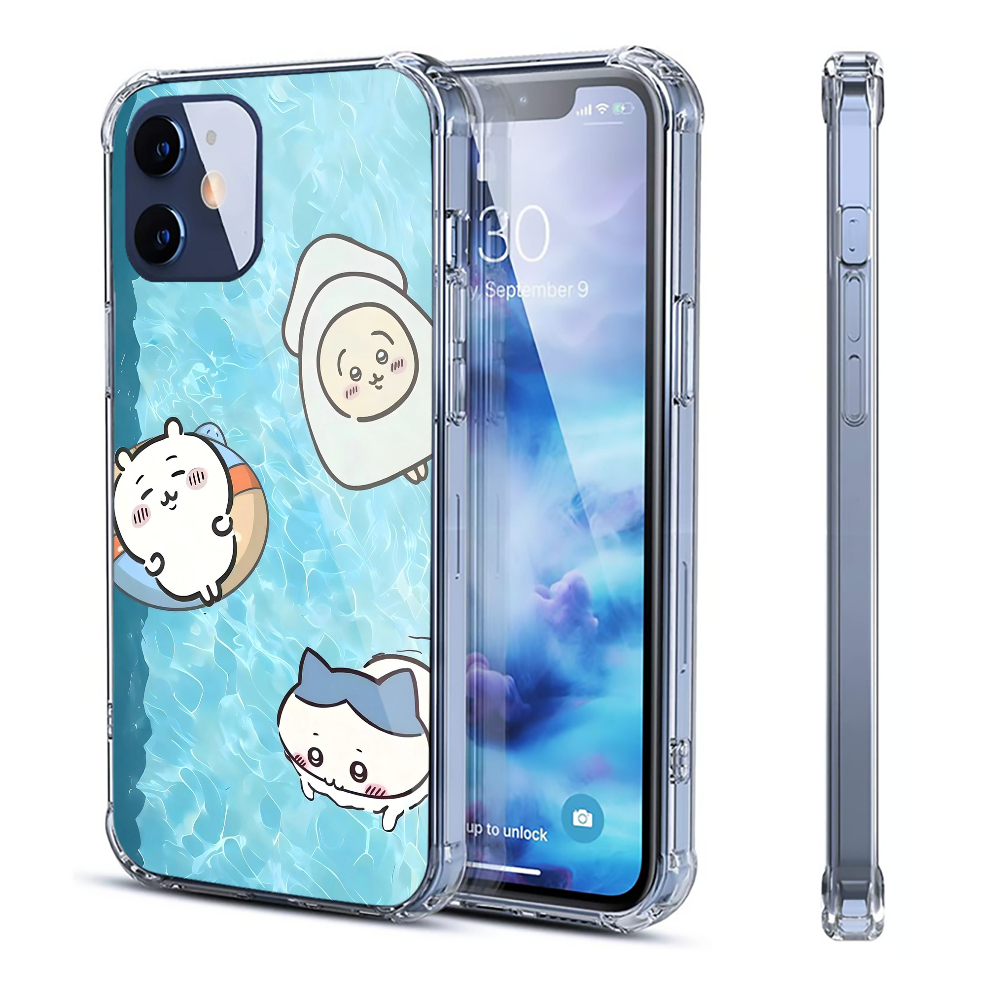 （画像用） ちいかわ Chii-kawa 【iPhone 12シリーズ対応】透明スマホケース（クリアソフトケース）